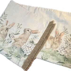 Shabby Chic Bunny Table Runner - Cream and Green